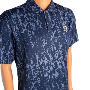 Nike Polo Shirt Men Medium Blue Camo Digital Camouflage Vapor Lightweight Golf